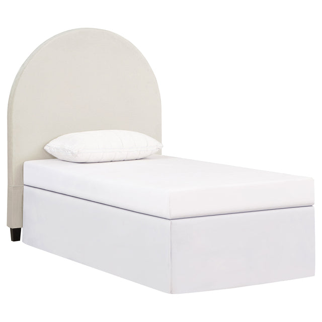 Twin Headboard - June Upholstered Arched Twin Headboard Ivory