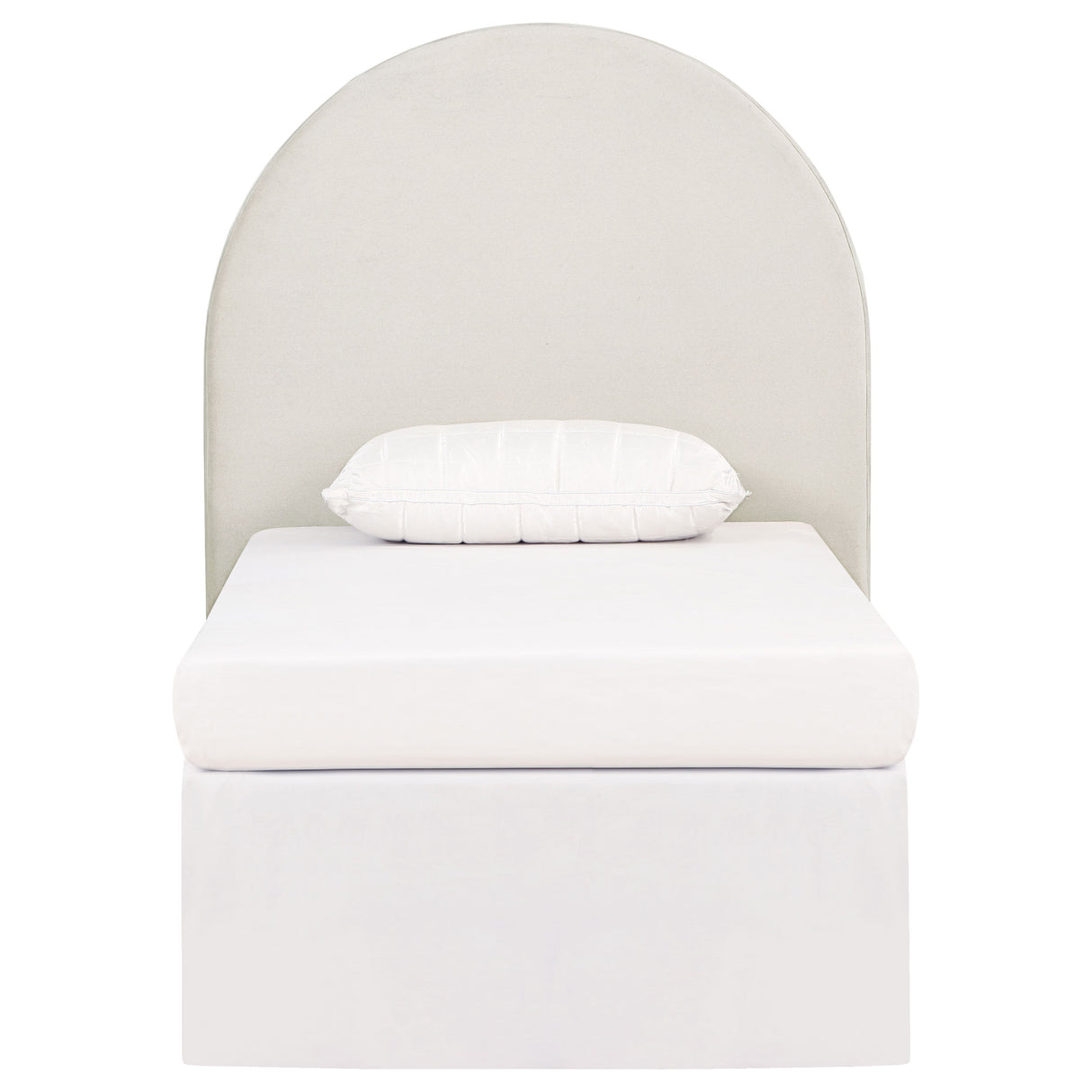 Twin Headboard - June Upholstered Arched Twin Headboard Ivory