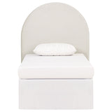 Twin Headboard - June Upholstered Arched Twin Headboard Ivory