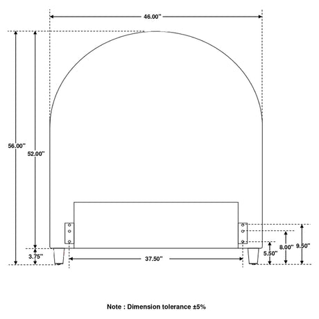 Twin Headboard - June Upholstered Arched Twin Headboard Ivory