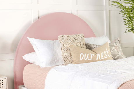 Twin Headboard - June Upholstered Arched Twin Headboard Blush