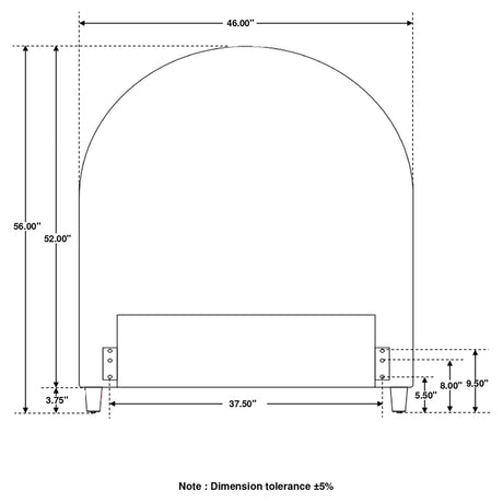 Twin Headboard - June Upholstered Arched Twin Headboard Blush