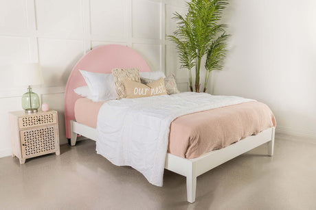 Twin Headboard - June Upholstered Arched Twin Headboard Blush