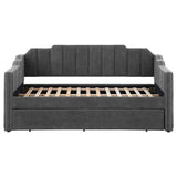 Twin Daybed W/ Trundle - Kingston Upholstered Twin Daybed with Trundle Charcoal