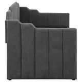 Twin Daybed W/ Trundle - Kingston Upholstered Twin Daybed with Trundle Charcoal