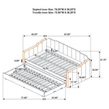 Twin Daybed W/ Trundle - Kingston Upholstered Twin Daybed with Trundle Charcoal