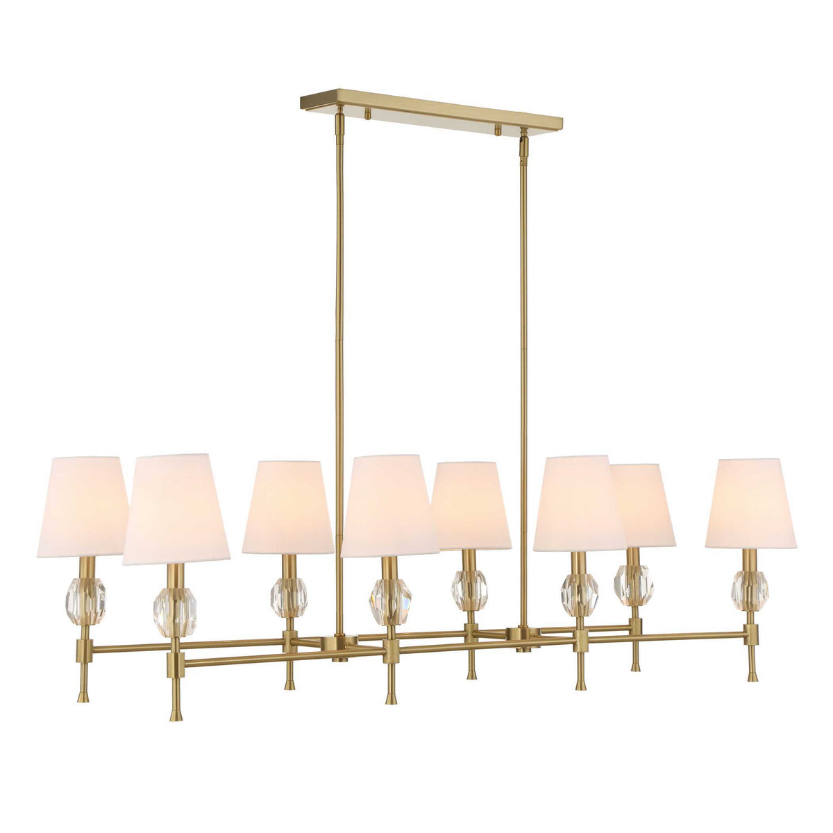 Arques 8 Light Linear Chandelier White / Gold - Gold / White by Uttermost - View 5