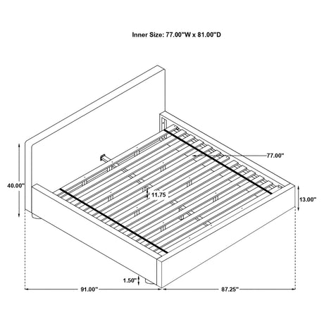 Eastern King Bed - Gregory Upholstered Eastern King Panel Bed Graphite