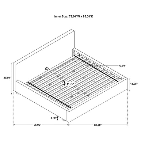 California King Bed - Gregory Upholstered California King Panel Bed Graphite