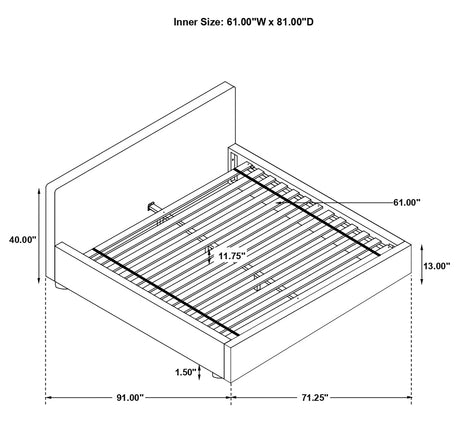 Queen Bed - Gregory Upholstered Queen Panel Bed Graphite