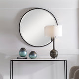 Benedo Round Mirror - Black by Uttermost - View 7
