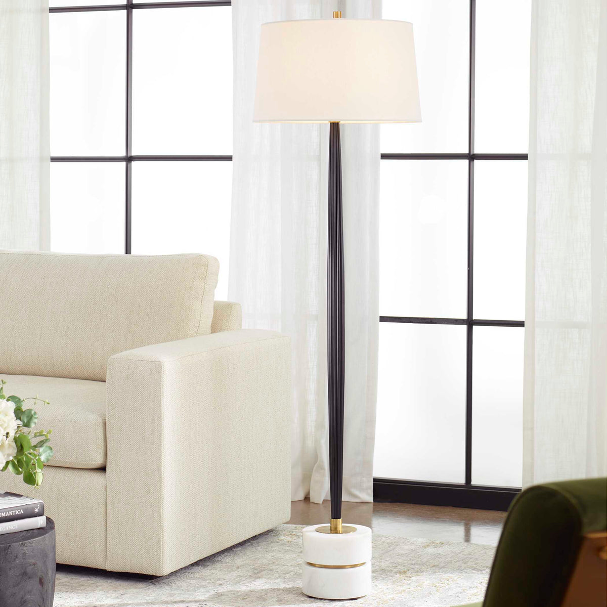 Miraz Floor Lamp - Black by Uttermost - View 2