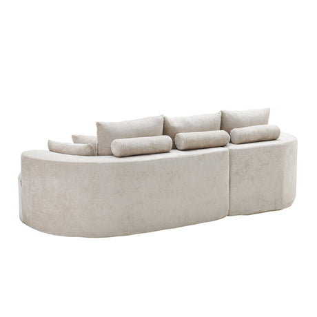 106 in. 2 - Piece Fabric Cloud Curved Sectional Chenille Sofa with Chaise For Living Room Bedroom Apartment -Silver Lining - sold by Home Elegance USA