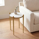 Nahunta Accent Table Antique Brass - Gold / White by Uttermost - View 2