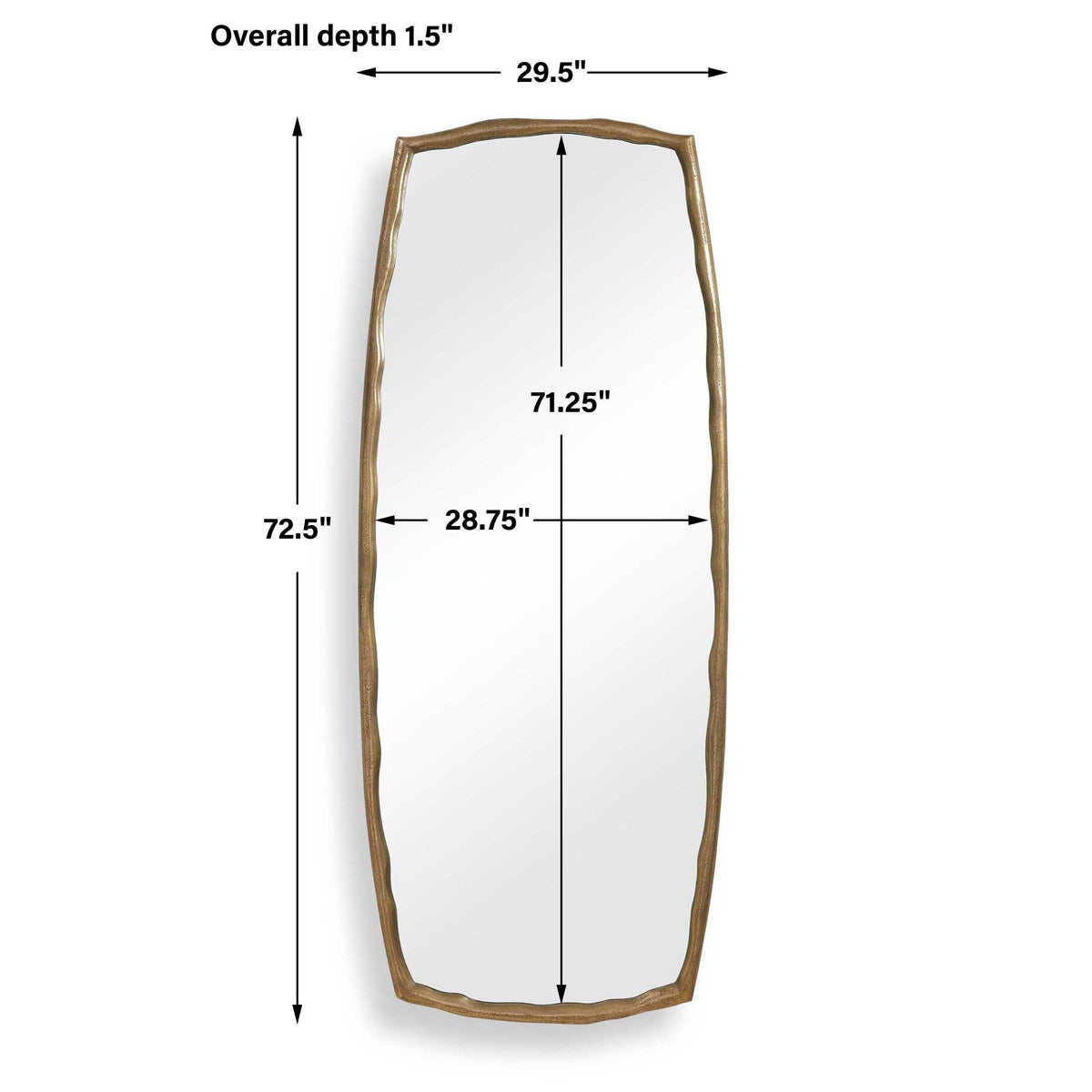 Adair Tall Mirror - Gold by Uttermost - View 6