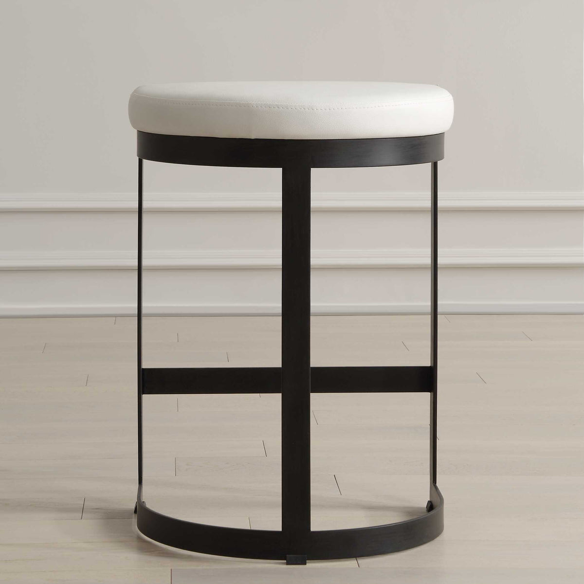 Ivanna Counter Stool - White / Black by Uttermost - View 3
