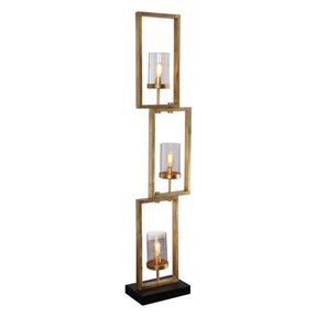 Cielo Staggered Rectangles Floor Lamp - Gold / Black by Uttermost - View 1