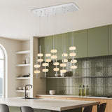 Double Spanish Alabaster Rectangular Chandelier // Chrome  | Finesse - Home Elegance USA