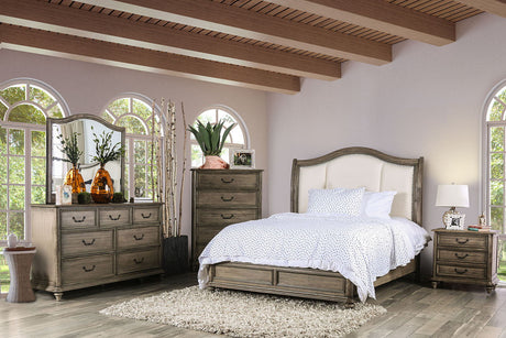 Belgrade - 5 Piece Queen Bedroom Set With 2Ns - Rustic Natural Tone / Ivory | Home Elegance USA