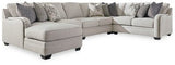 Ashley Chalk Dellara 32101S7 5 - Piece Sectional with Chaise - Chenille | Home Elegance USA