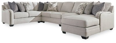 Ashley Chalk Dellara 32101S6 4 - Piece Sectional with Chaise - Chenille | Home Elegance USA