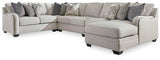 Ashley Chalk Dellara 32101S8 5 - Piece Sectional with Chaise - Chenille - 32101S8 - Home Elegance USA - 1