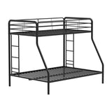 Metal Twin Over Full Bunk Bed, Glossy Black