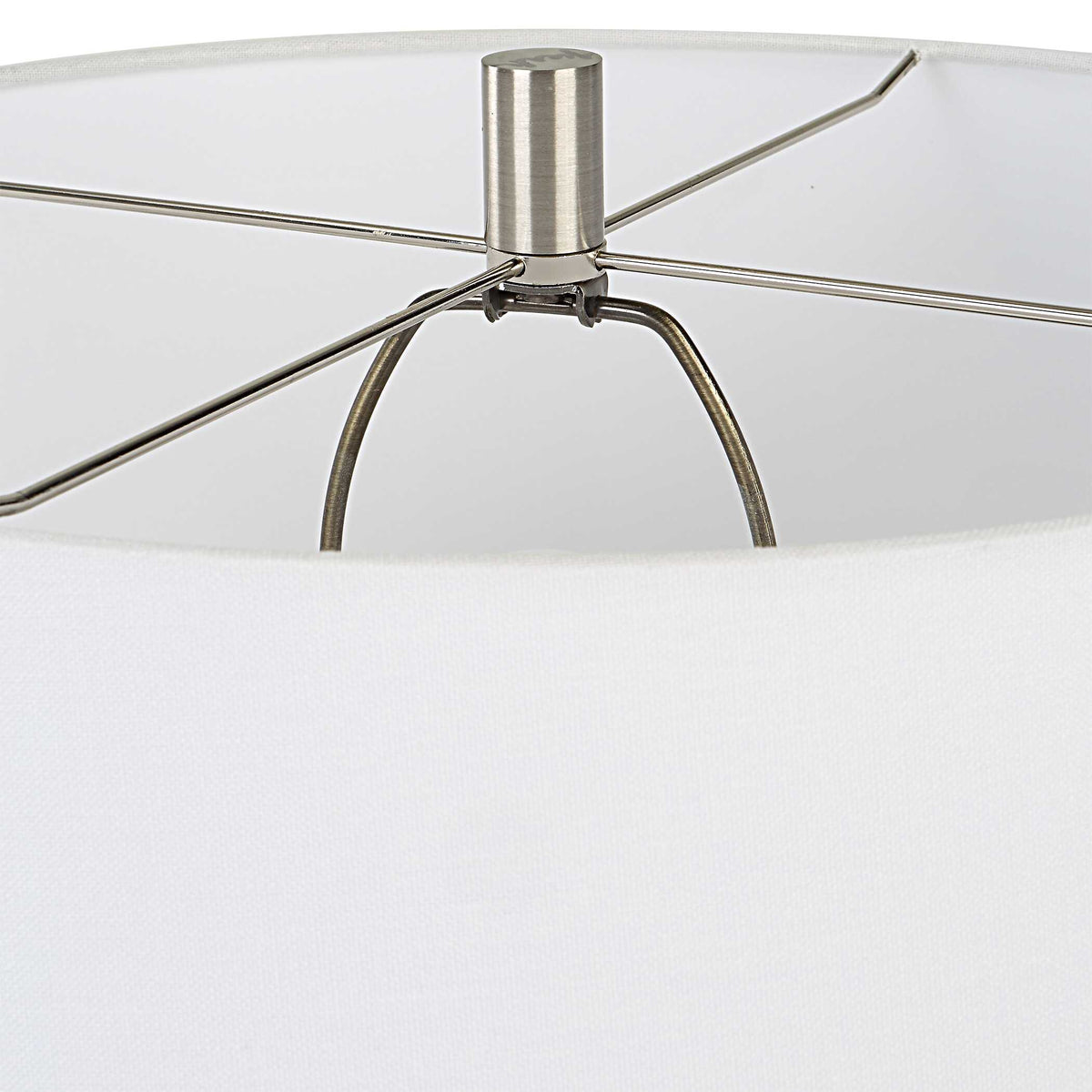 Mountainscape Table Lamp - Silver / White by Uttermost - View 7