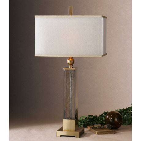 Caecilia Glass Table Lamp Amber - Yellow / White by Uttermost - View 2