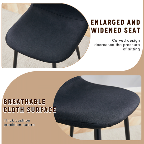 Table and chair set.71*35.4 inch Black Grain Spliced Dining Table With Storage Function In The Middle Of The Table Legs.Paired with 8 Black Linen-Cotton Material High Resilience Dining Chair. - sold by Home Elegance USA