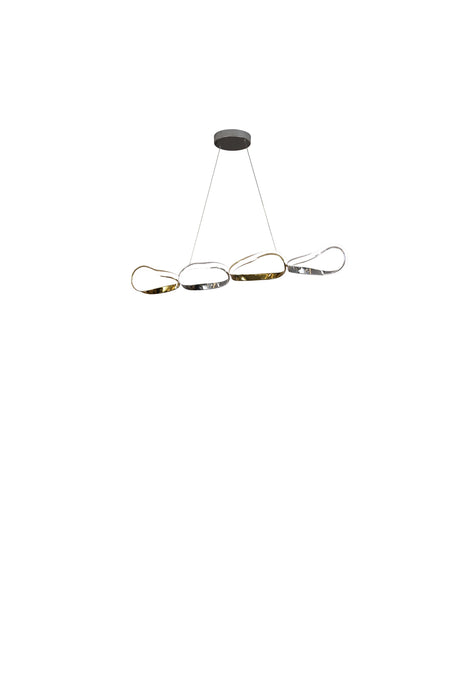 Prague Horizontal Chandelier // Gold and Chrome  | Finesse - sold by Home Elegance USA