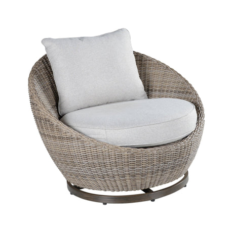 Cozy Outdoor Set - Swivel Woven Chairs, Side Table - All - Weather Resin Wicker, Powder - Coated Aluminum, Fully Assembled - B081110063 - Home Elegance USA - 7