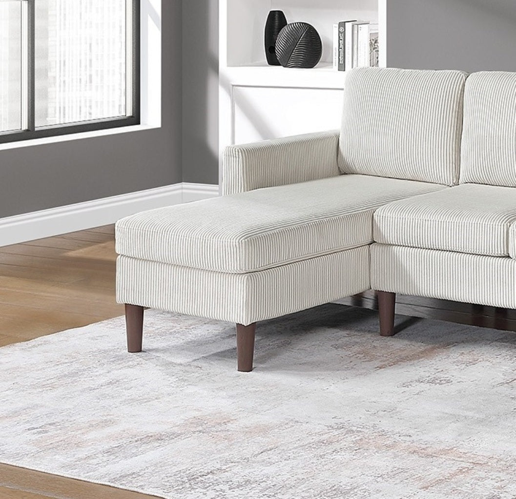 3pc Sectional Set RAF/LAF Chaise Armless Loveseat Beige – Home Elegance USA