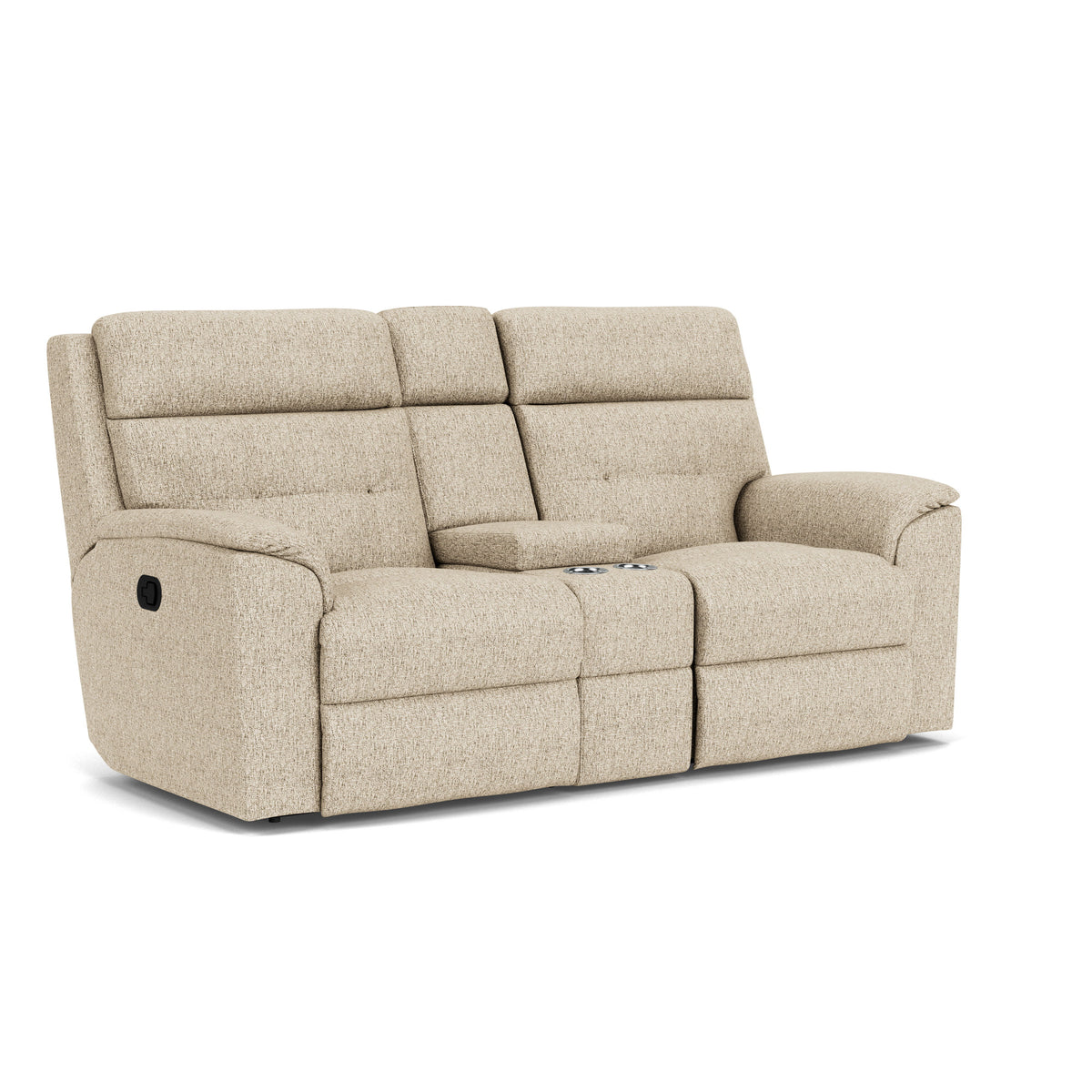 Mason Transitional Fabric Reclining Loveseat With Console | Flexsteel