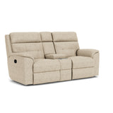 Mason Transitional Fabric Reclining Loveseat With Console | Flexsteel