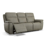 Sawyer Power Reclining Sofa With Power Headrests & Lumbar - Gray | Flexsteel