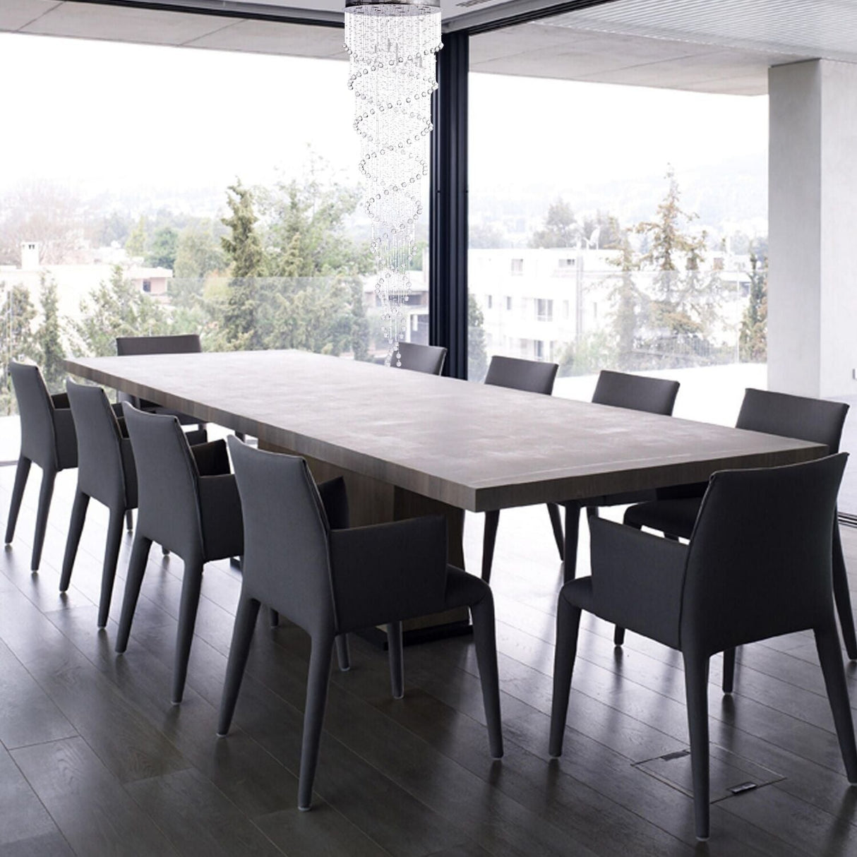 Crystal Chandelier Double Helix// 12 Light  | Finesse