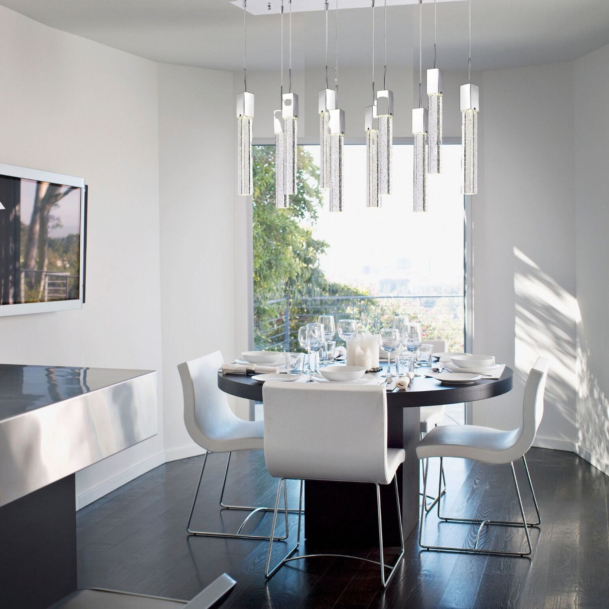 Rectangular Crystal Chandelier // XL 10 Light  | Finesse -  Home Elegance USA