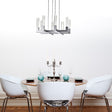 8 Light Square Crystal Dianyi LED Chandelier // Silver  | Finesse -  Home Elegance USA