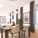 9 light Crystal Spheres Chandelier // Round Chrome Canopy  | Finesse