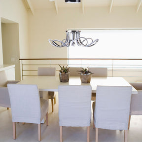 6 Petal Flower Dimmable LED Chandelier // Chrome  | Finesse -  Home Elegance USA