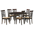 Missell Cappuccino and Beige 7-Piece Dining Set with Oval Table and Microfiber Chairs in Wood Finish