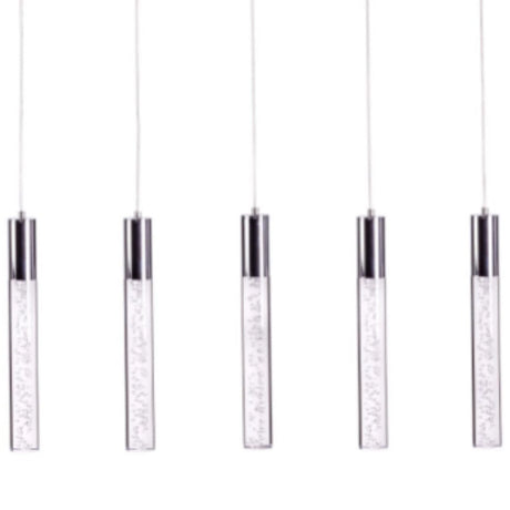 Acrylic Cylinder Chandelier // 5 Light  | Finesse - sold by Home Elegance USA