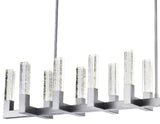 12 Light Rectangular Crystal Dianyi LED Chandelier // Silver  | Finesse -  Home Elegance USA