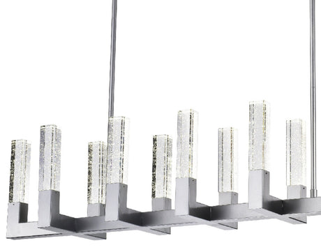12 Light Rectangular Crystal Dianyi LED Chandelier // Silver  | Finesse -  Home Elegance USA