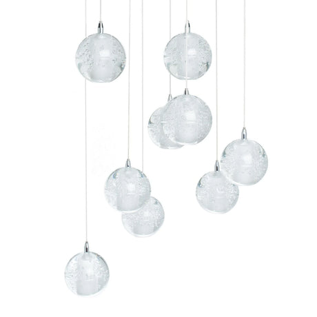 9 light Crystal Spheres Chandelier // Round Chrome Canopy  | Finesse - sold by Home Elegance USA