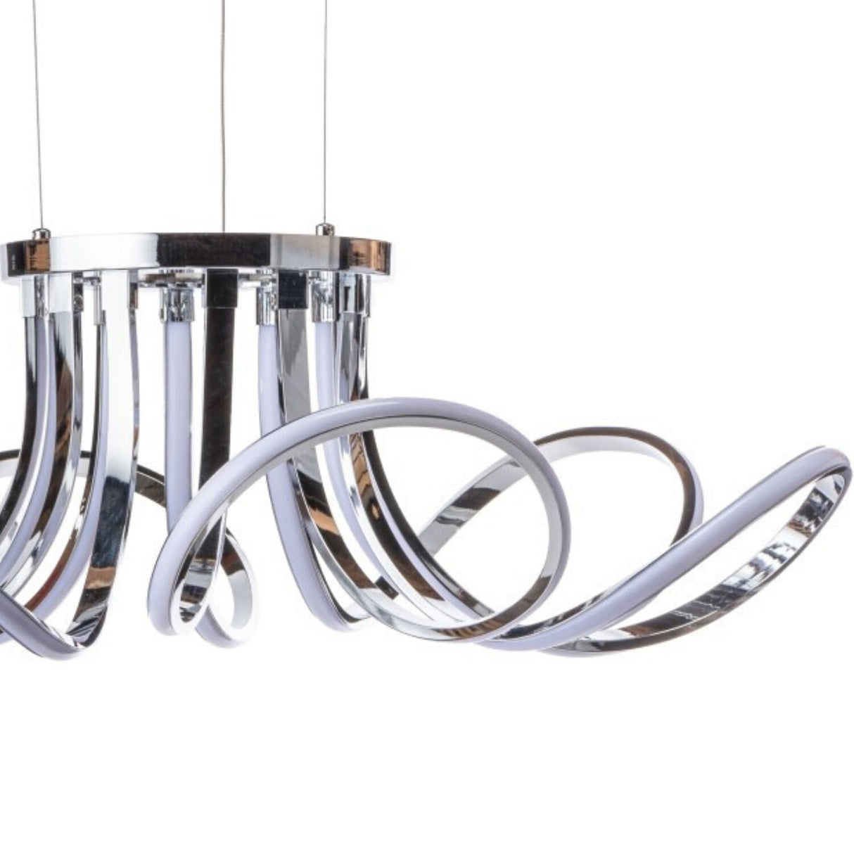 6 Petal Flower Dimmable LED Chandelier // Chrome  | Finesse -  Home Elegance USA