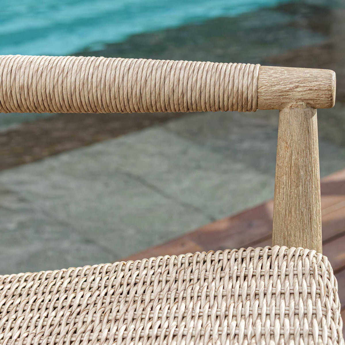 Sumba Wicker Outdoor Lounge Chair - Gray by Uttermost - View 9