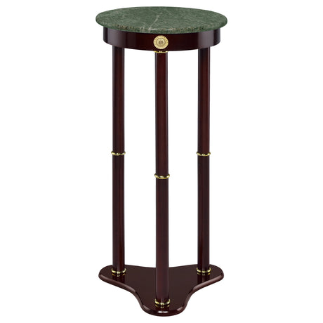 Side Table - Edie Round Marble Top Accent Table Merlot