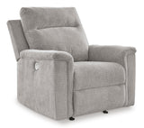 Ashley Ash Barnsana Power Rocker Recliner - Chenille | Home Elegance USA